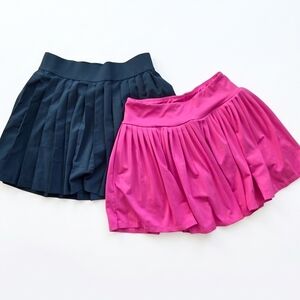Pleated Skirt Duo - Hot Pink and Navy